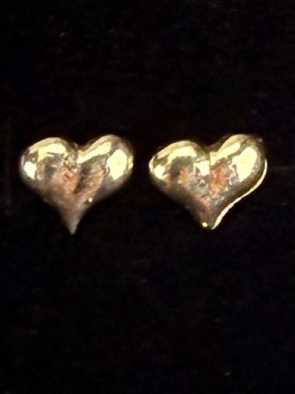 Heart Stud Pierced Earrings Goldtone